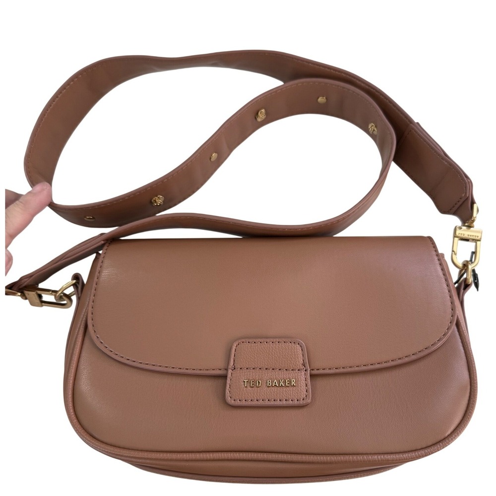 Ted Baker London Rory Butterscotch Vegan Leather Crossbody‎ Bag Studded Strap